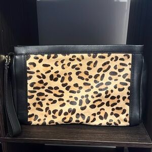 Kate Spade Cheetah Print Fur Leather Extra Large Wristlet